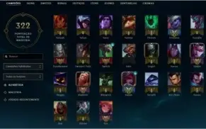 CONTA LOL 94 CAMPEÕES, 34 SKINS, DIAMANTE 3 E LEVEL 188