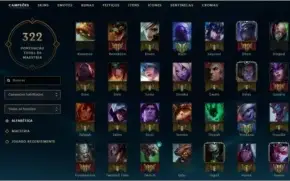 CONTA LOL 94 CAMPEÕES, 34 SKINS, DIAMANTE 3 E LEVEL 188