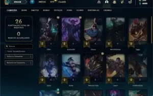 Conta ouro 4 com 31 Champs e 10 Skins + 2 Espolios