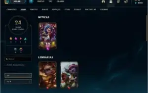 Conta ouro 2 com 24 skins e 66 champs
