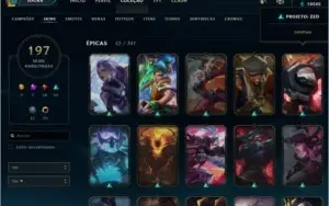 Conta lol Plat 3  197 skin