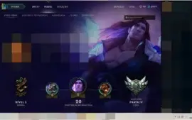 Conta LoL prata IV 21 campeões, 11 skins e 8 baús na conta!