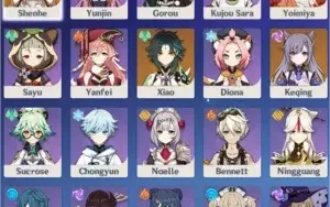 Shenhe + Subjugadora + Yoimiya + Harpa + Xiao + Duelo AR 49
