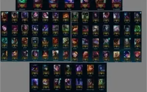 Conta LOL: Plat 2, 96 campeoes, 40 skins, 30 emotes e mais..