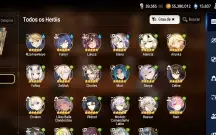 Conta de epic seven com 220 pedras de ouro+ 15 k de gemas