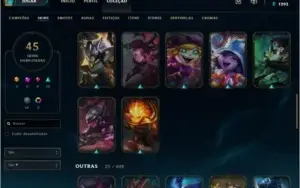 CONTA LEAGUE OF LEGENDS LVL 109, 100 CAMPEÕES, 45 SKINS...