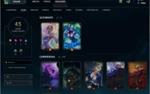CONTA LEAGUE OF LEGENDS LVL 109, 100 CAMPEÕES, 45 SKINS...