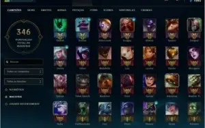 CONTA LEAGUE OF LEGENDS LVL 109, 100 CAMPEÕES, 45 SKINS...