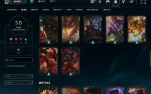 Conta ouro 2 com 91 Champs e 51 Skins + 3 Vitoriosas