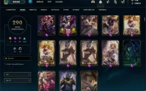 Conta ouro 3 com 150 Champs e 290 Skins + 10 Prestigios