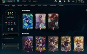 Conta ouro 3 com 150 Champs e 290 Skins + 10 Prestigios