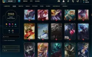 Conta ouro 3 com 150 Champs e 290 Skins + 10 Prestigios