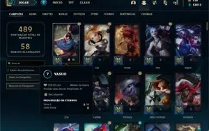 Conta ouro 3 com 150 Champs e 290 Skins + 10 Prestigios