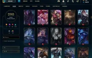 Conta ouro 3 com 150 Champs e 290 Skins + 10 Prestigios