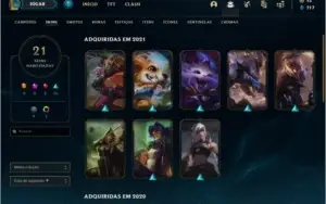 Conta ouro 2 com 21 skins e 34 champs