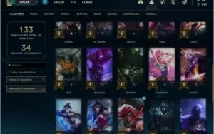 Conta ouro 2 com 21 skins e 34 champs