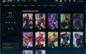 Conta ouro 2 com 21 skins e 34 champs