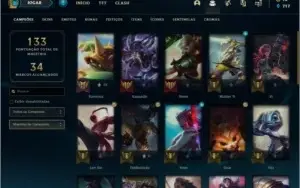 Conta ouro 2 com 21 skins e 34 champs