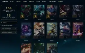 Platina 2 com 60 Champs e 18 Skins + 2 Fragmentos