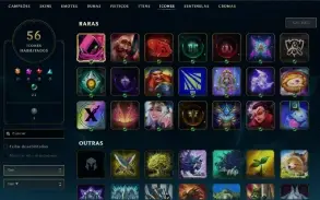 Platina 2 com 60 Champs e 18 Skins + 2 Fragmentos