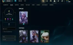 Conta Unranked com 23 Champs e 4 Skins + 2 Fragmentos