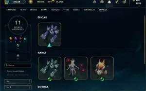 Conta platina 2 com 110 Champs e 111 Skins + 4200 RP