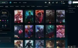 Conta LOL Platina 2 | 364 skins | 633 icones
