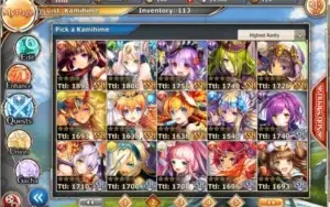 [Nutaku] Kamihime: Rank 1, 24 SSR Kamis, Kirin, 27700 NG...