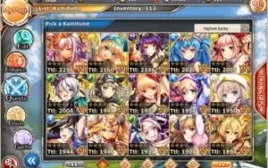 [Nutaku] Kamihime: Rank 1, 24 SSR Kamis, Kirin, 27700 NG...