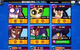 10.500 troféus, 1 lendário, 26 brawlers, muitos level 10-9