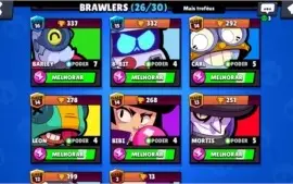 10.500 troféus, 1 lendário, 26 brawlers, muitos level 10-9