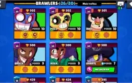 10.500 troféus, 1 lendário, 26 brawlers, muitos level 10-9