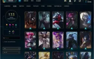 Conta Diamante 4, lvl 375, 133 skins e 27 cromas,