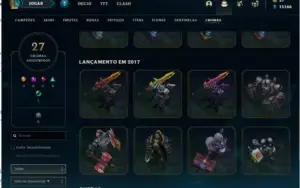 Conta Diamante 4, lvl 375, 133 skins e 27 cromas,