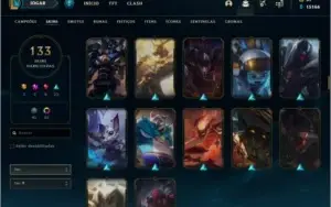 Conta Diamante 4, lvl 375, 133 skins e 27 cromas,