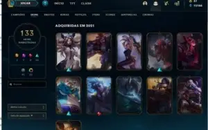 Conta Diamante 4, lvl 375, 133 skins e 27 cromas,