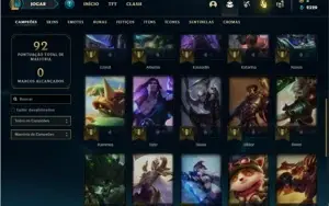 Conta Unranked com 34 Champs e 6 Skins + 2 Fragmentos