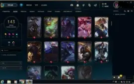 Conta de lol diamante 1 , 150 skins , 140 champs.