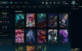 Conta de League of Legends c/200 skins + Valorant (c/ skins)