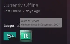 Conta Antiga Steam 16 Anos Medalhas 5 E 10 Anos Cs2