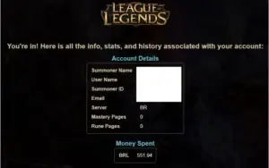 Conta Diamante 5 - League of Legends