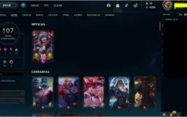 Conta lol lvl 389 107 skin