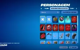 Conta Fortnite com Travis, Midas, ragnarok e Marvel