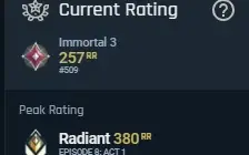 Conta ex radiante atualmente imortal 3 250 pontos