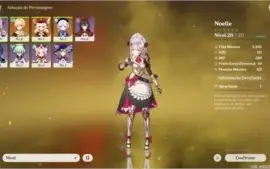 Genshin Impact - Conta AR10, Klee + Qiqi + 3 Personagens 4⭐️