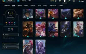 Ouro 4 com TODOS os champs e 183 Skins