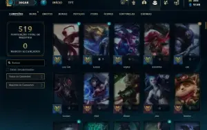 Ouro 4 com TODOS os champs e 183 Skins