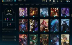 Ouro 4 com TODOS os champs e 183 Skins