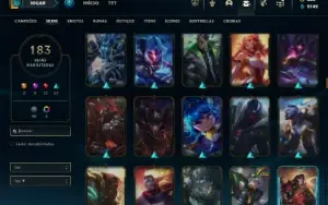 Ouro 4 com TODOS os champs e 183 Skins