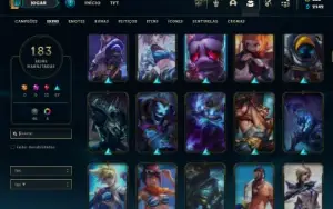 Ouro 4 com TODOS os champs e 183 Skins